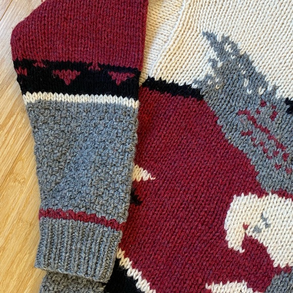 Vintage Woolrich Knit Sweater Eagle Pullover American Western 100% Wool Men’s ML - Picture 7 of 8